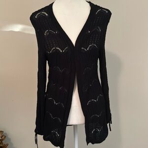 Black Open-knit Cardigan